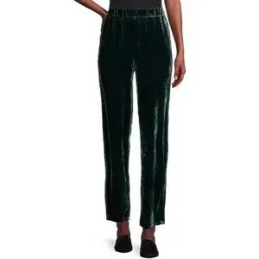 Eileen Fisher Teal Velvet Tapered‎ Pant SZ PL - NWT
